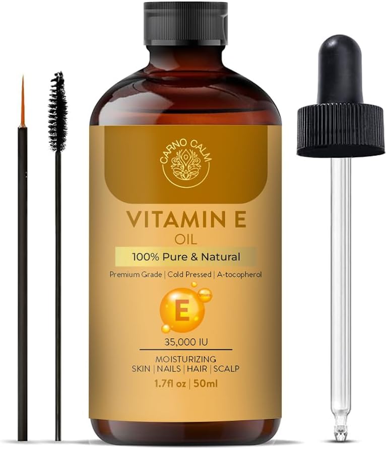 Carno Calm Vitamin E Oil 35000 IU Cold-Pressed Tocopherol, 50 ml