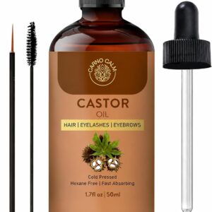 Carno Calm Organic Castor Oil 50 ml, Cold-Pressed Hexane-Free, 1.7 fl oz