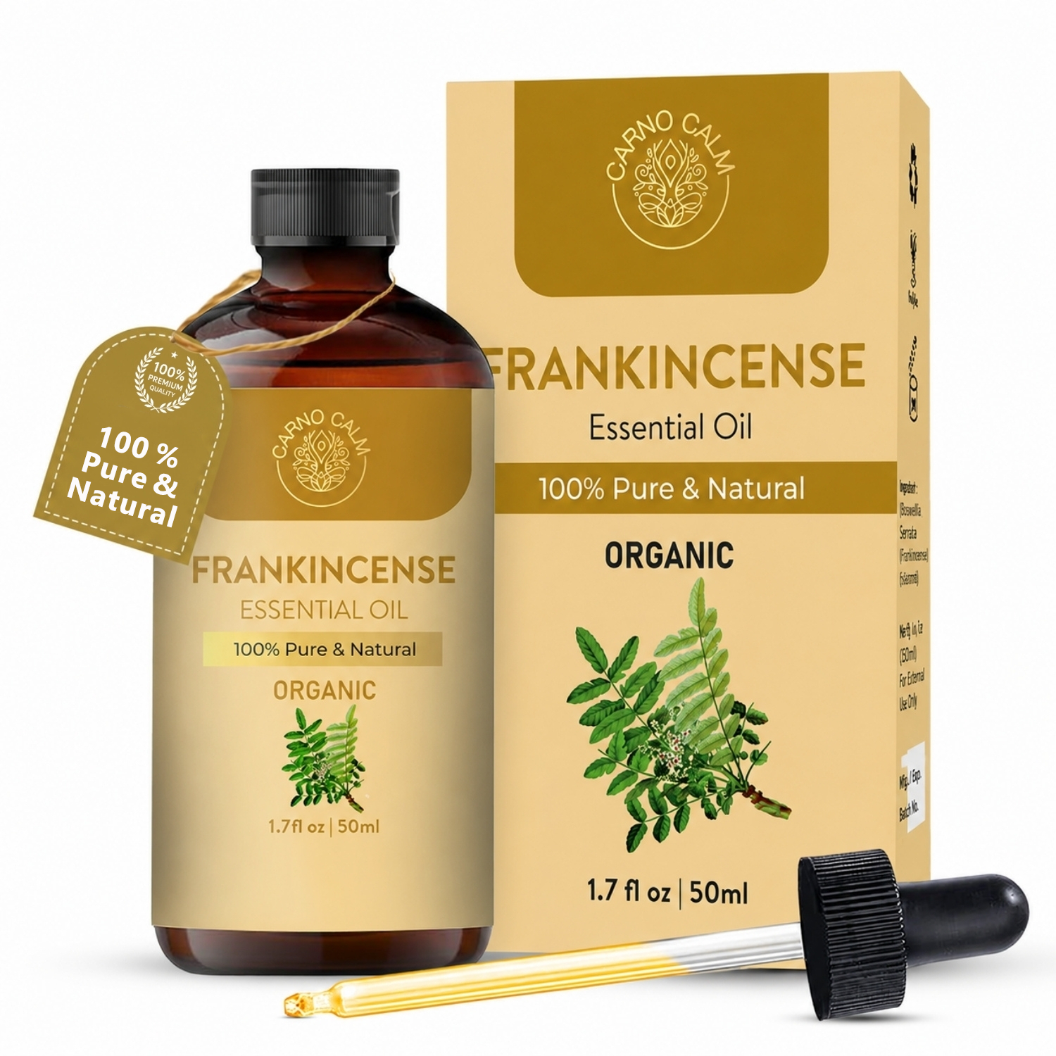 Carno Calm Organic Frankincense Essential Oil 50 ml, 1.7 fl oz - Image 2