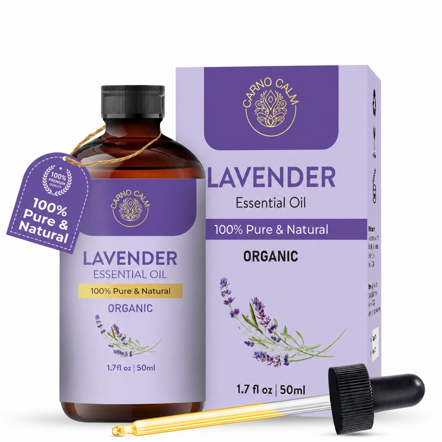 Carno Calm Organic Lavender Essential Oil 50 ml, 1.7 fl oz - Image 2