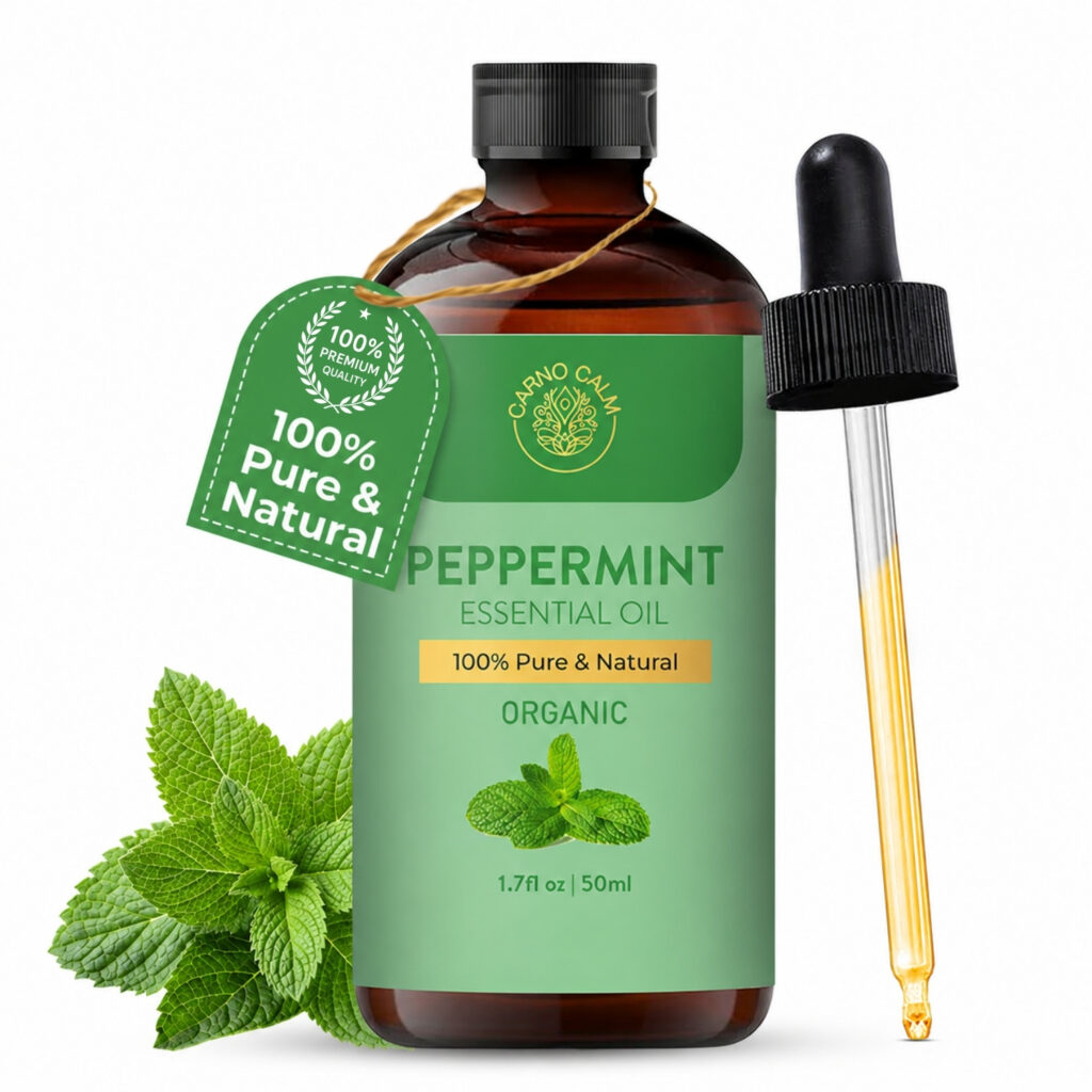 Carno Calm Organic Peppermint Essential Oil 50 ml, 1.7 fl oz