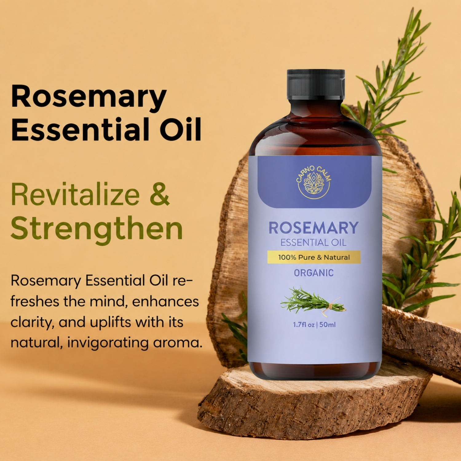 Carno Calm Organic Rosemary Essential Oil, 1.7 fl oz - Image 4
