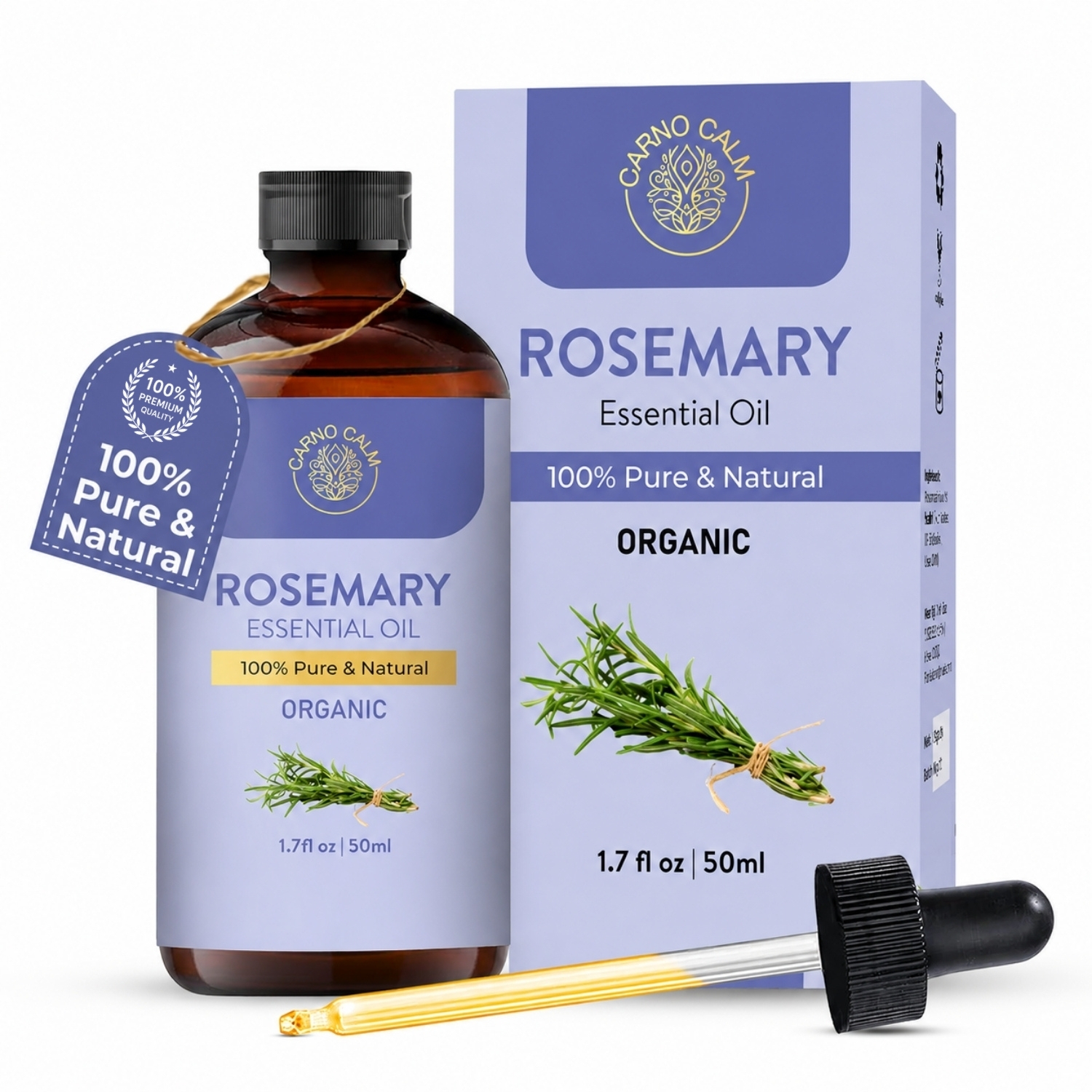 Carno Calm Organic Rosemary Essential Oil, 1.7 fl oz - Image 2